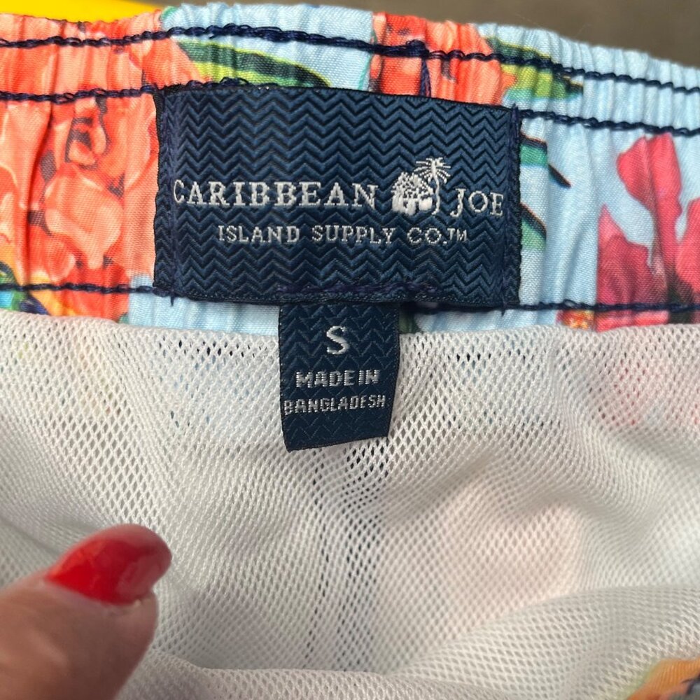 Caribbean Joe Mens UPF 50+ Floral & Parrot Swim Shorts S - Picture 4 of 4